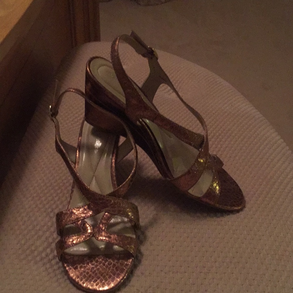 Bronze snake skin wedge